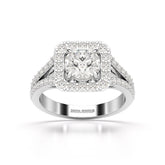 1.74 Round Cut Halo Lab Diamond Ring